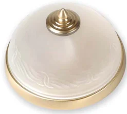 Glas Deckenleuchte in Messing rund Wohnzimmer