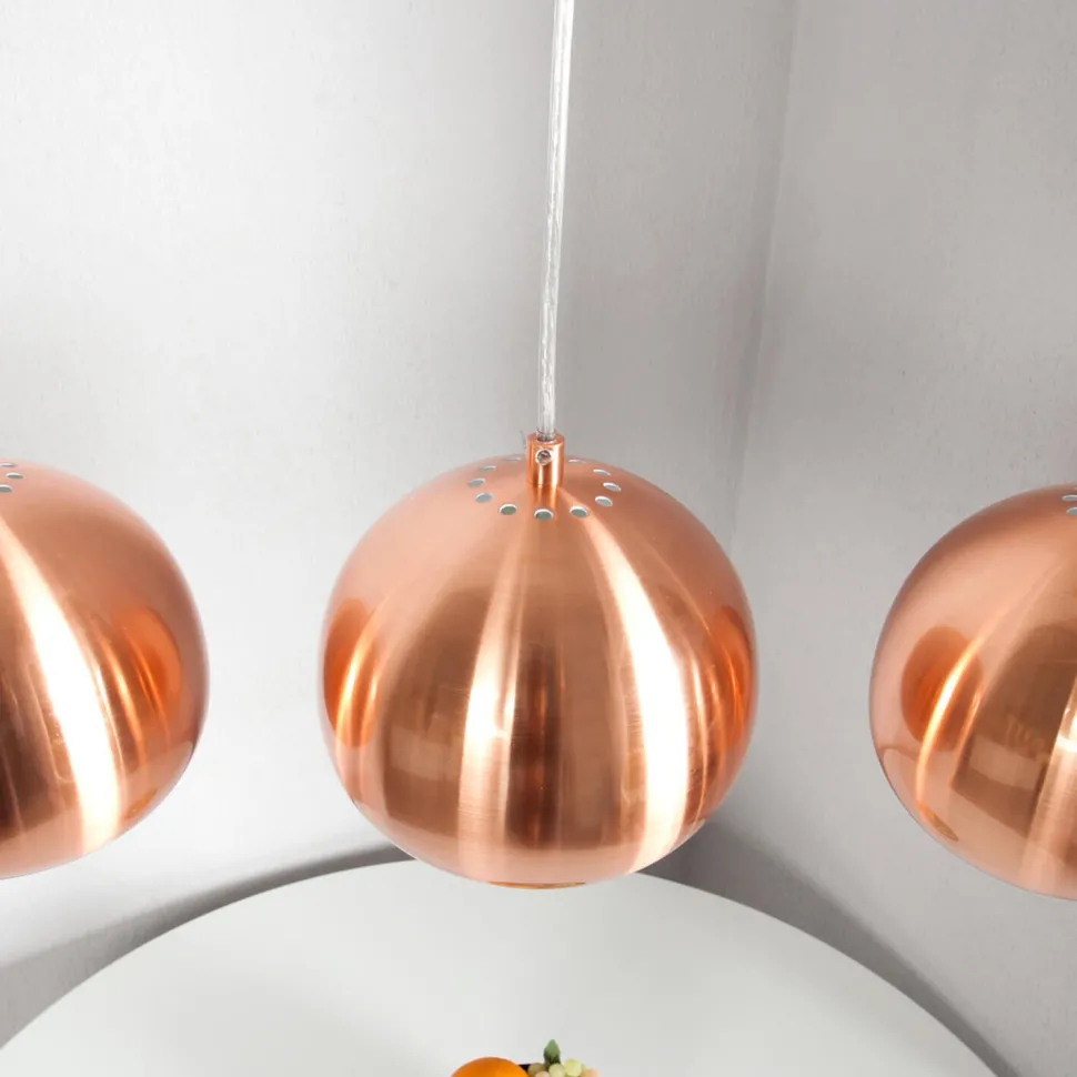 Glänzende Hängeleuchte Retro lang E27 Kupfer Optik