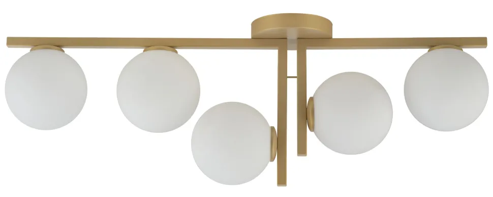 Goldene Deckenlampe Glas Metall G9 L:82 cm 5-flammig