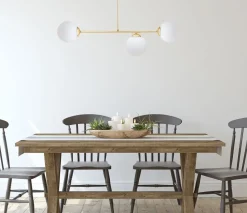 Goldene Deckenlampe Glaskugeln blendarm E27 Metall