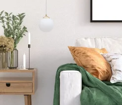 Goldene Deckenleuchte Glas blendarm Ø12 cm E27 Metall