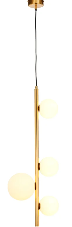 Goldene Hängelampe Messing Glas blendarm G9 L:22,5 cm