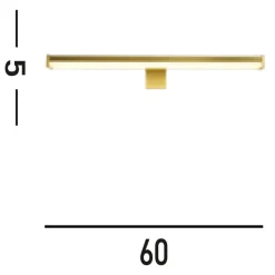 Goldene LED Spiegelleuchte Aluminium IP44 3000 K 60 cm