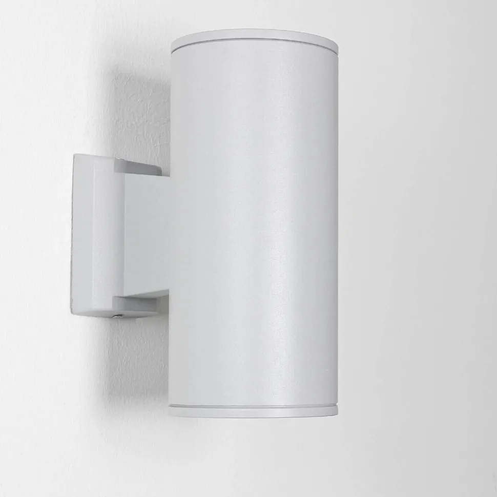 Graue Außenlampe HAMBURG 24cm hoch Up Down modern