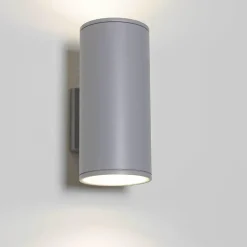 Graue Außenlampe HAMBURG 24cm hoch Up Down modern