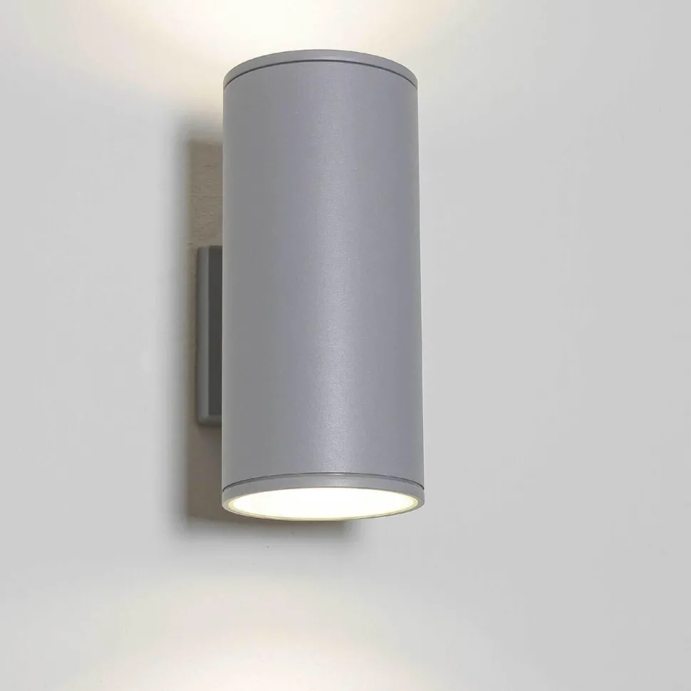 Graue Außenlampe HAMBURG 24cm hoch Up Down modern