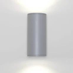 Graue Außenlampe HAMBURG 24cm hoch Up Down modern