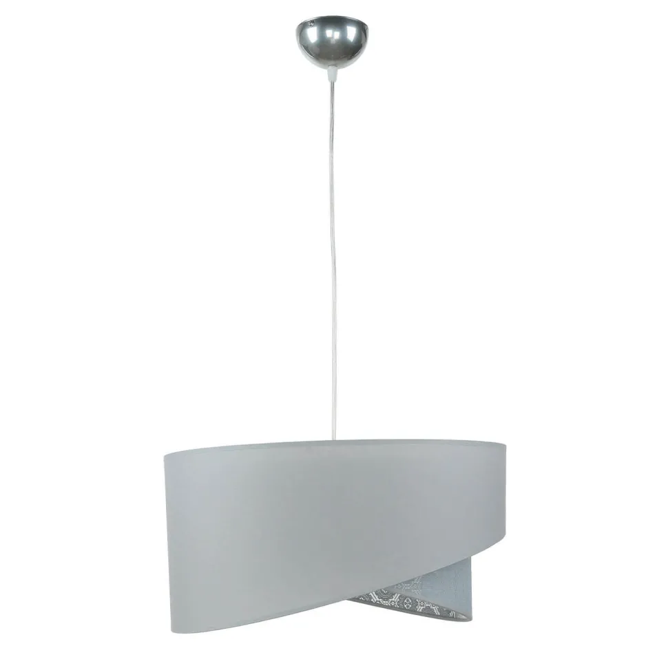 Graue Hängelampe Stoff Spitze SELMA Schlafzimmer