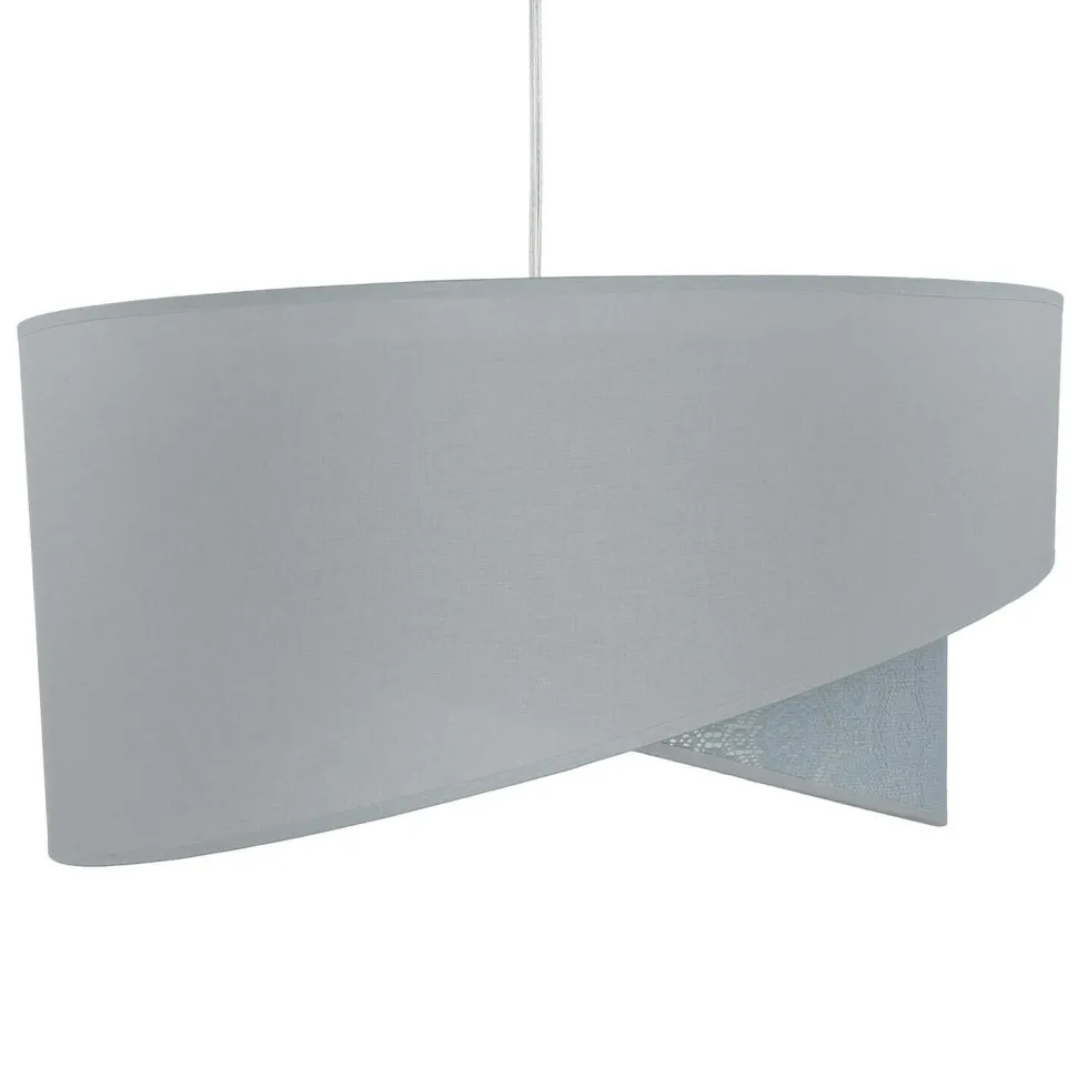 Graue Hängelampe Stoff Spitze SELMA Schlafzimmer