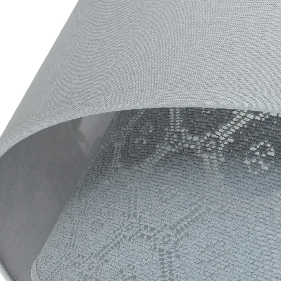 Graue Hängelampe Stoff Spitze SELMA Schlafzimmer