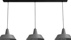 Graue Hängeleuchte Lang L:130cm Ø35cm Handarbeit