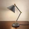 Graue Schreibtischlampe Büro Gelenke E27 IAOLIA