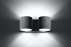 Graue Wandleuchte Aluminium Modern Up Down 2x G9