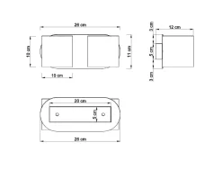 Graue Wandleuchte Aluminium Modern Up Down 2x G9