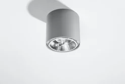 Grauer Deckenspot JASMYNN Ø12cm GU10 Metall Flur