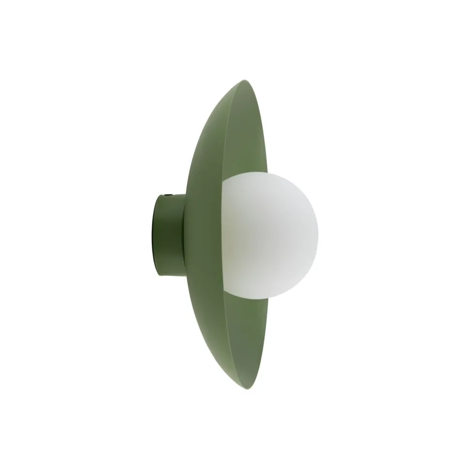 Grüne Wandlampe Glaskugel blendarm G9 B:28 cm wohnlich