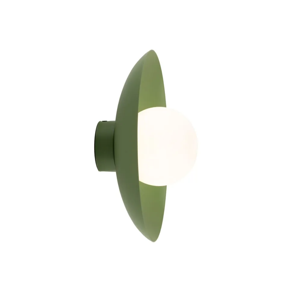 Grüne Wandlampe Glaskugel blendarm G9 B:28 cm wohnlich