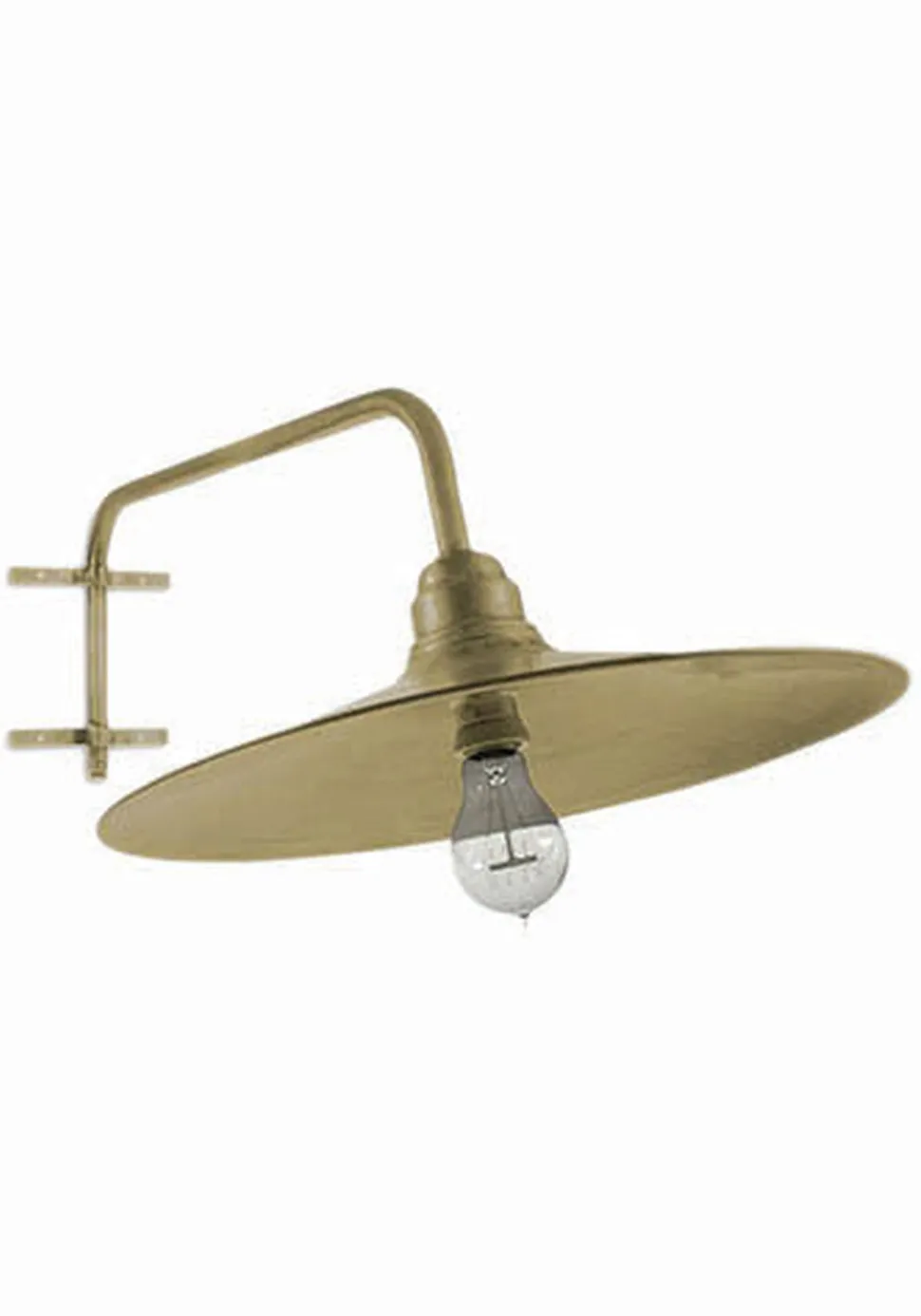 Große Außenwandlampe Messing massiv B: 41 cm IP23 in E27