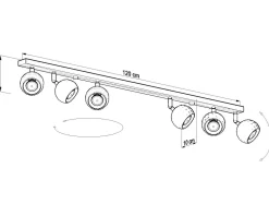 Große Deckenlampe Weiß 120 cm lang 6x GU10