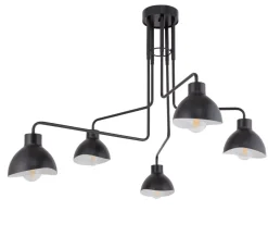 Große Deckenleuchte Mehrflammig Schwarz Weiß L:104 cm