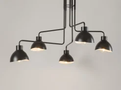 Große Deckenleuchte Mehrflammig Schwarz Weiß L:104 cm