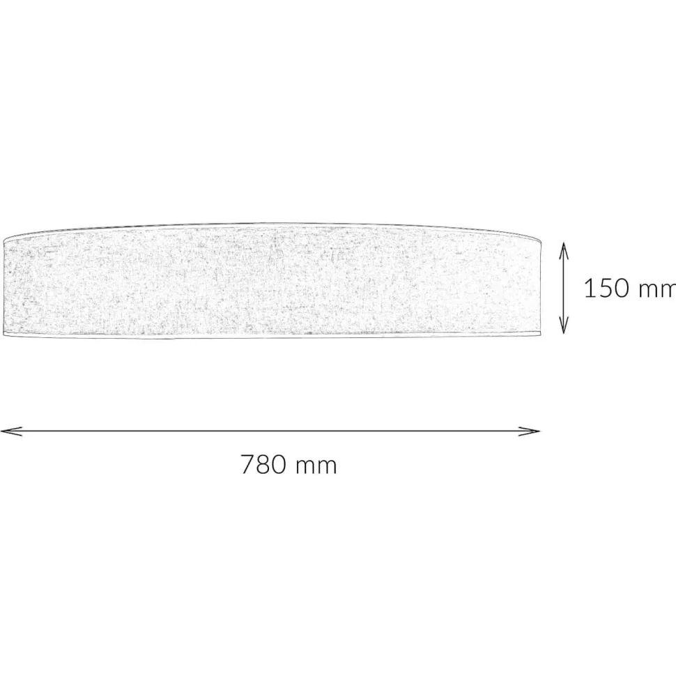 Große Deckenleuchte Stoff Leinen Ø 78 cm rund Grau-Beige