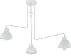 Große Deckenleuchte Weiß Metall 3-flammig E27 L:93 cm