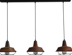 Große Hängeleuchte Braun Antik Ø25cm 3xE27 L:100cm