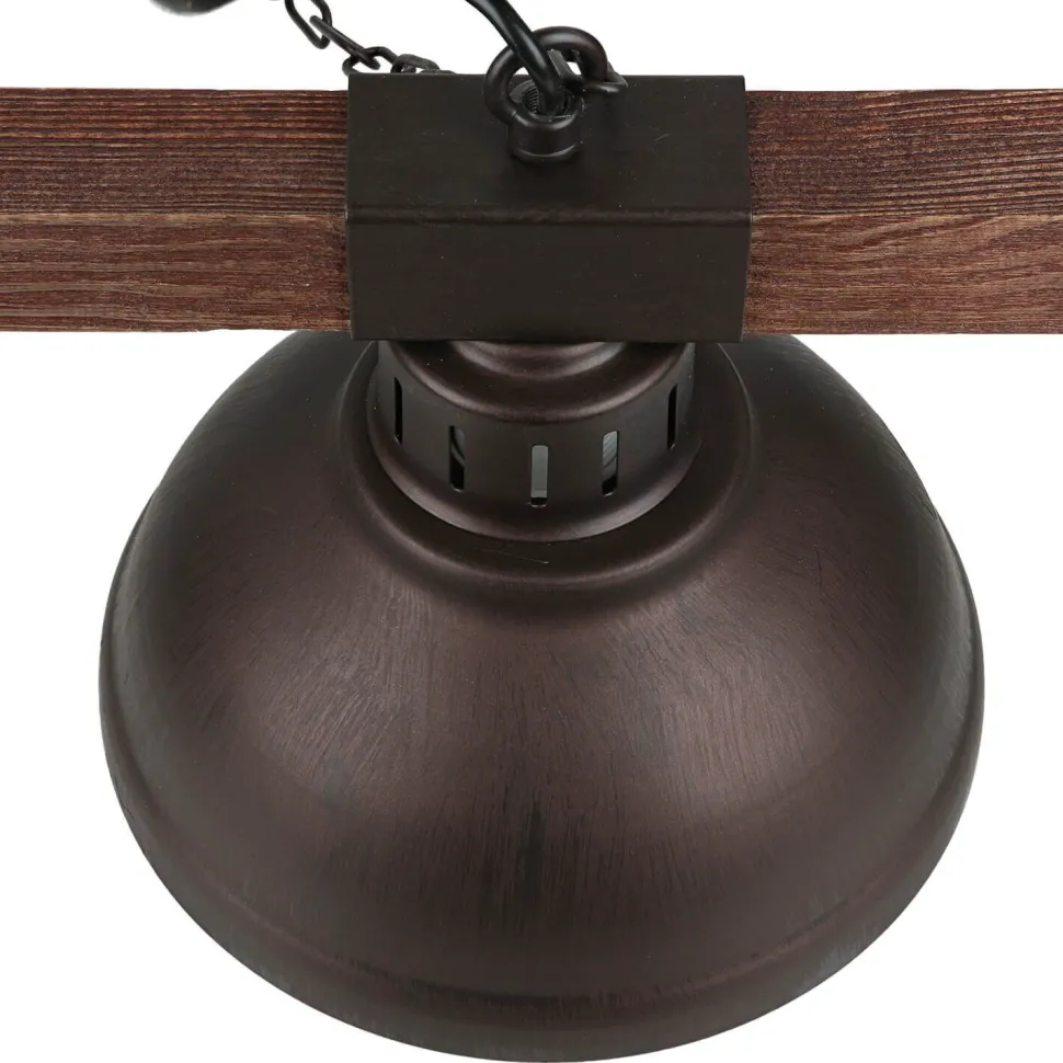 Große Hängeleuchte 3xE27 L:72cm Echt Holz HAKON