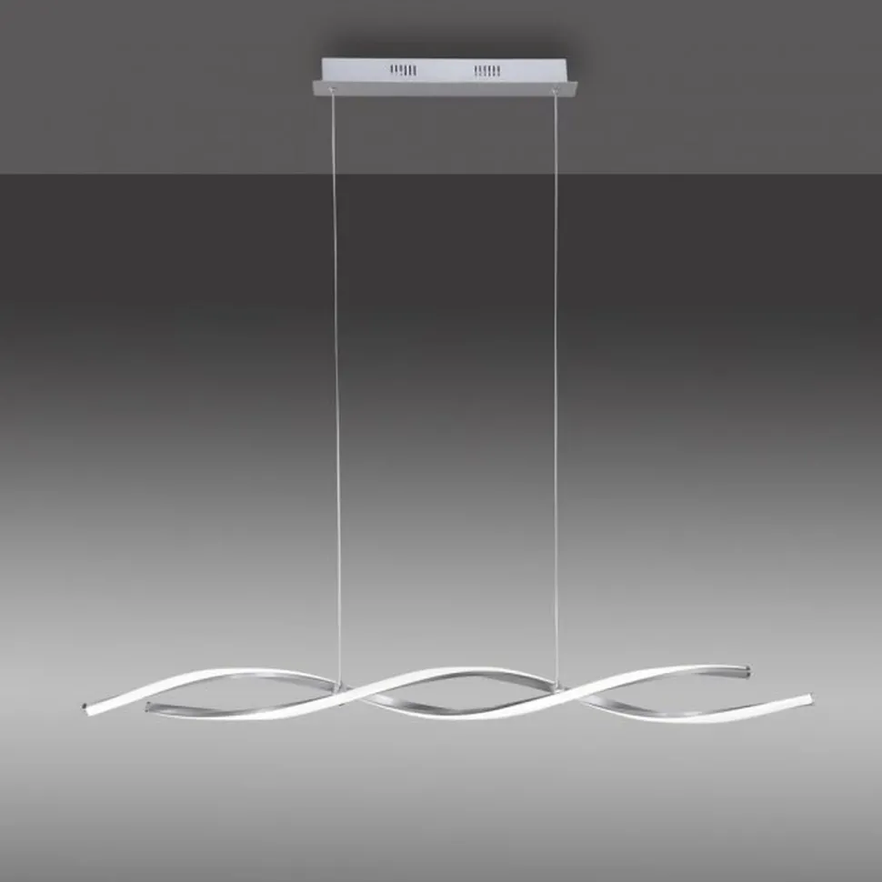 Große LED Hängelampe in Stahl 110 cm 3000 K dimmbar