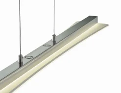 Große LED Hängeleuchte Metall Glas Touch Dimmer Nickel