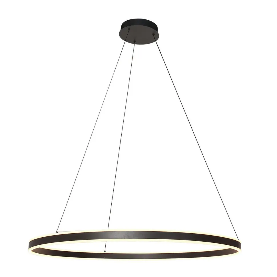 Große LED Pendelleuchte Schwarz Ø100 cm 80 W 2700 K