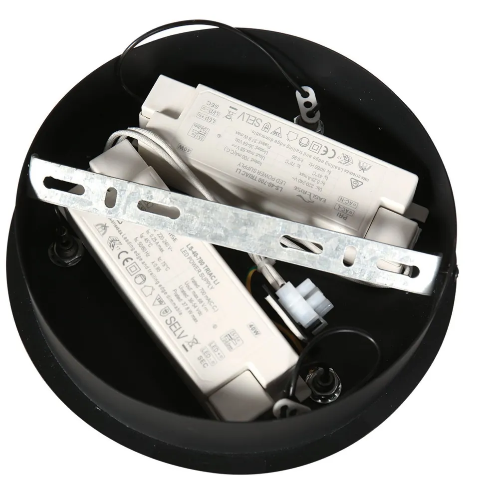 Große LED Pendelleuchte Schwarz Ø100 cm 80 W 2700 K