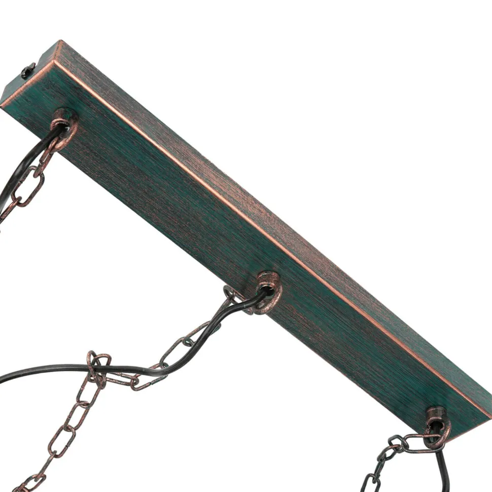 Große Pendelleuchte 3-flmg mit Holz Vintage HAKON