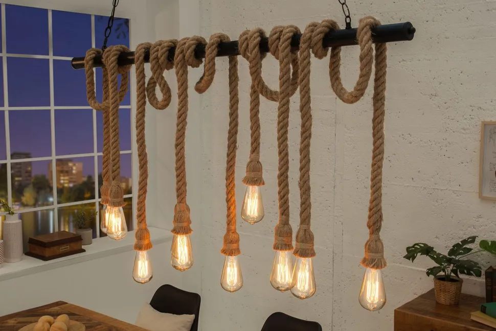 Große Pendelleuchte MARE Tau Handgefertigt Esstisch