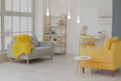 Große Spider Pendelleuchte Holz Metall E27 3-flmg Weiß