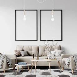 Große Spider Pendelleuchte Holz Metall E27 400 cm Weiß