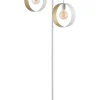 Große Stehlampe Metall 164 cm Weiß Gold Ringe dekorativ