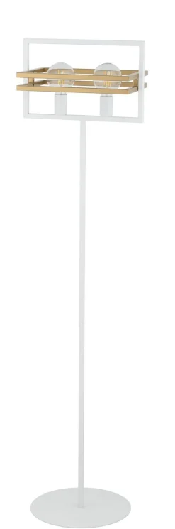 Große Stehlampe Weiß Gold Modern 162 cm 2-flammig