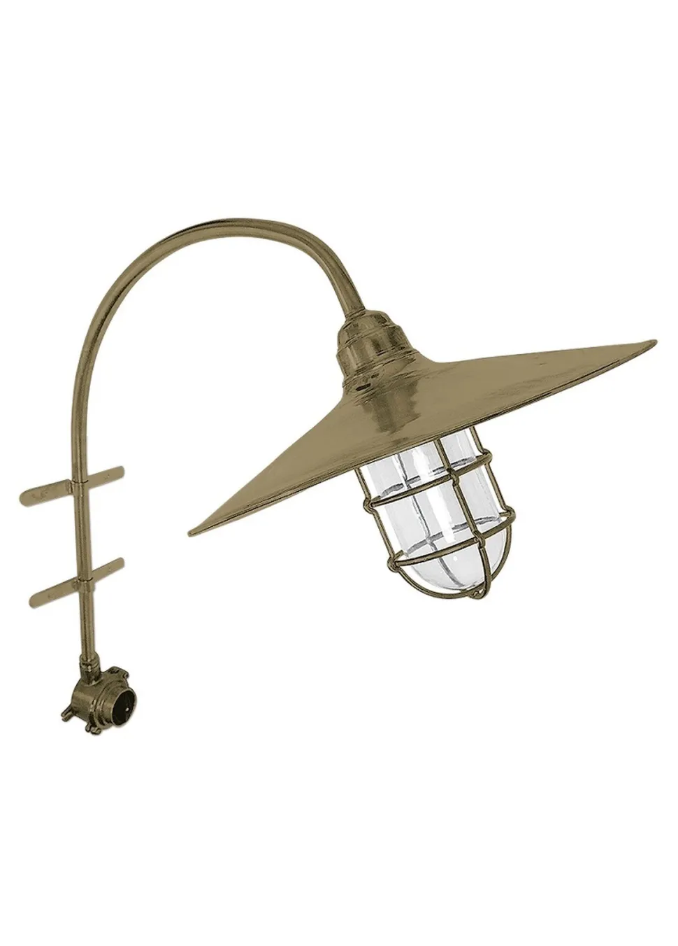 Große Wandlampe außen Messing Glas E27 IP54 H: 65 cm