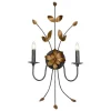 Große Wandlampe YULSHA 91cm hoch Floral Rustikal