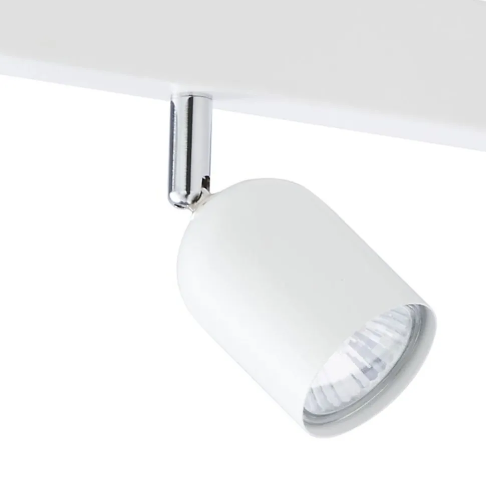 Großer Deckenstrahler Weiß Metall 6-flammig 127 cm lang