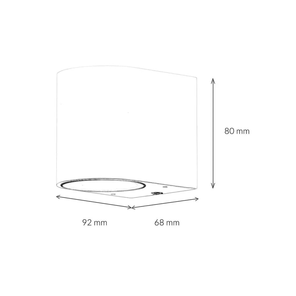 Halbrunde Außenwandlampe Silber Aluminium AALBORG