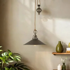 Höhenverstellbare Hängeleuchte Rustikal Bronze Antik