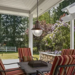 Hängelampe außen IP44 E27 D: 21,5 cm in Rostbraun JOHN