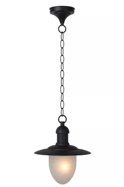 Hängelampe außen Metall Glas Schwarz IP44 Balkon