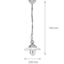 Hängelampe Außenbereich Messing IP54 Maritim