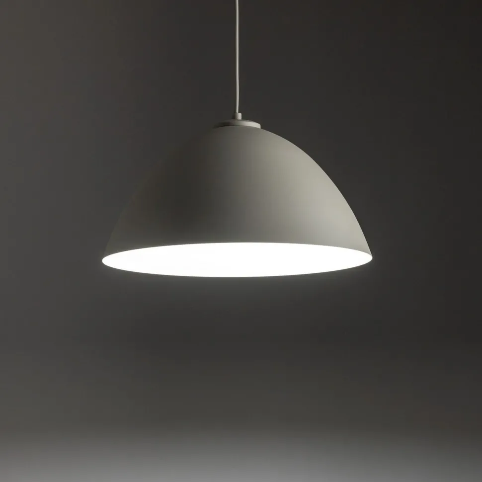 Hängelampe Beige Ø 50 cm rund H: max. 170 cm Metall E27