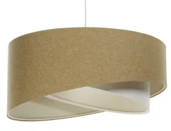 Hängelampe Beige Creme 45 cm E27 verstellbar Stoffschirm