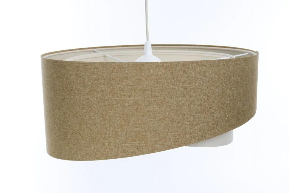Hängelampe Beige Creme 45 cm E27 verstellbar Stoffschirm